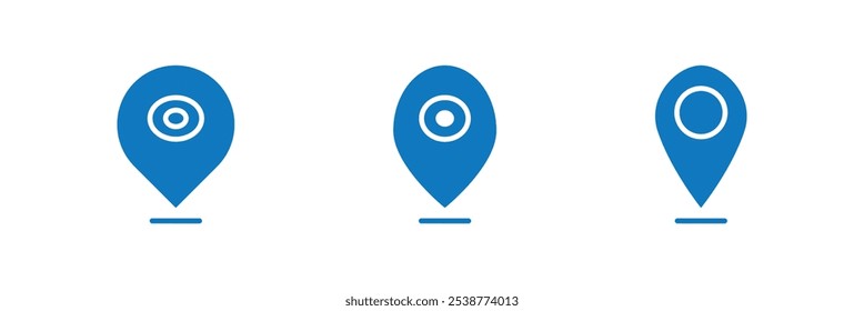 Location Pin Vector, GPS, Map Position Marker, Flat design and Outline elements. Location pin icon set. EPS 10.