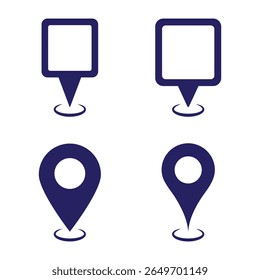 Location Pin Vector, GPS, Map Position Marker, Flat design and Outline elements, Red, Black
