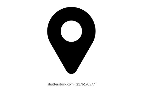 Location pin, vector icon. Black geotag, illustration. GPS, map place tag.