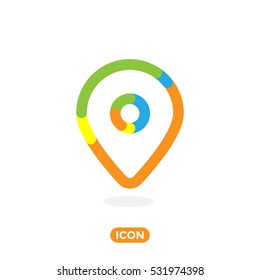 Location Pin Vector Icon in Color