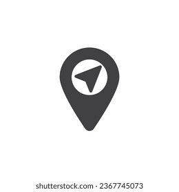 Location pin vector icon. filled flat sign for mobile concept and web design. Map marker glyph icon. GPS and Navigation symbol, logo illustration. Vector graphics