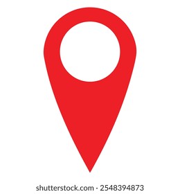 Locación pin icono de Vector. Icono de línea de pin GPS. Icono de color rojo Locación. Un viaje de colores llamativos esenciales. VECTOR EPS