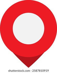 Location pin vector icon on transparent background. Red location pointer icon for mobile apps, UI and web design