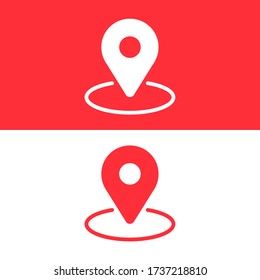 Icono vectorial del pin de ubicación. Marca o símbolo GPS de navegación puntual. Etiqueta para el lugar de dirección. Elemento Position. Mapa.
