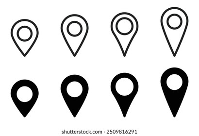 Conjunto de ícones de vetor do pin de localização