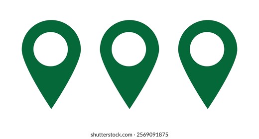 Location pin vector icon set. GPS pin line icon.