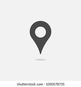 location pin vector icon with shadow
