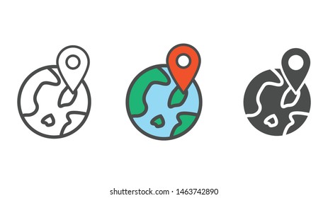 Location pin vector icon sign symbol