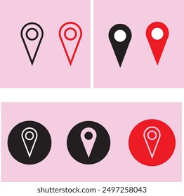 Location pin vector icons set. Trendy location pin vector icon concepts
Set of map pin location icons. Modern map markers .Vector illustration on a white background.
