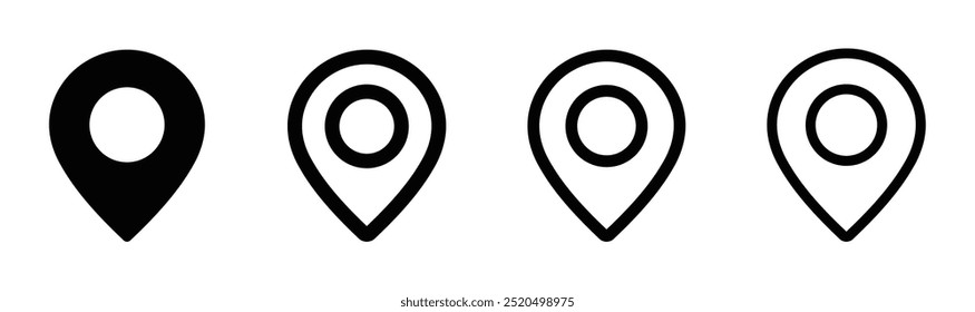 Location pin vector icons set. Location pin icons