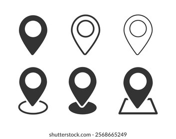 Location pin vector icons set. Trendy location pin vector icons