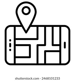 Location Pin Vector Line Icon Design