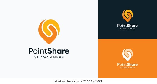 Location pin vector logo design with abstract C and S letters.