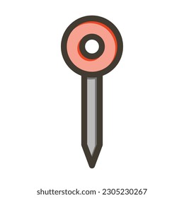 Diseño de iconos de colores llenos de la línea gruesa del vector de posición