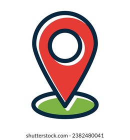 Location Pin Vector Thick Line Filled Dark Colors Icons For Personal And Commercial Use.
