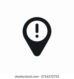 Vector de signo de advertencia de pin de ubicación