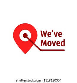 We Moved Minimal Icon Pin Concept Stock Vector (Royalty Free) 1202602459