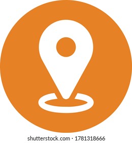 Location pinning icon / orange vector