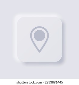 Location pinpoint icon., White Neumorphism soft UI Design for Web design, Application UI and more, Button, Vector.
