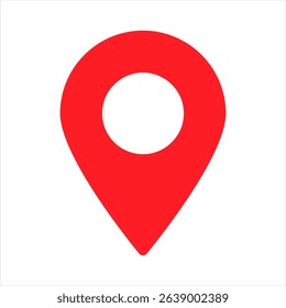 Location pins in black and red colors Set of location pin icon vector