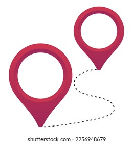 Location Pins Gradient Route Vectorart