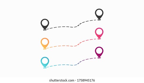 Location pins. Navigation pin. Concept of travel, gps technology, cartography, location. Vector illustration