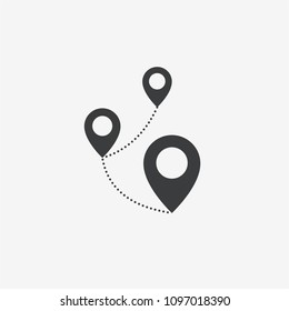 Location Pins Path Vector Icon