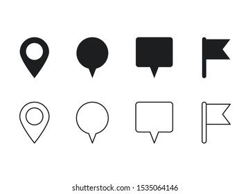 Location pins vector icons set