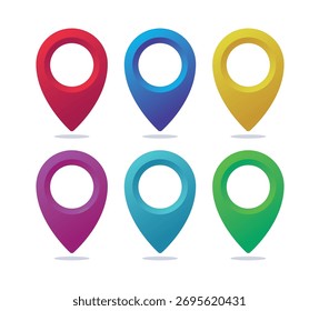 Location Pins Vector On White Background