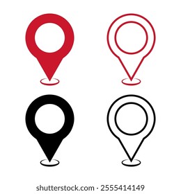 Location pins vector set isolated on a white background 