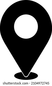 Location pixel perfect icon. Black location pin vector illustration.