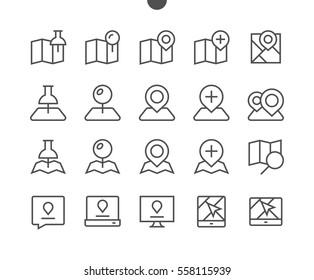 Location Pixel Perfect Well-crafted Vector Thin Line Icons 48x48 Ready for 24x24 Grid for Web Graphics and Apps with Editable Stroke. Simple Minimal Pictogram Part 2-4