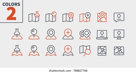 Location Pixel Perfect Well-crafted Vector Thin Line Icons 48x48 Ready for 24x24 Grid for Web Graphics and Apps with Editable Stroke. Simple Minimal Pictogram Part 2