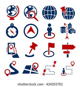 location, place icon set