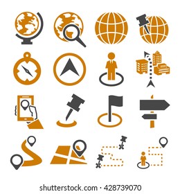 location, place icon set