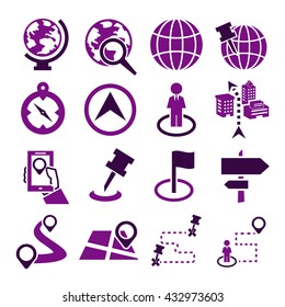 location, place icon set