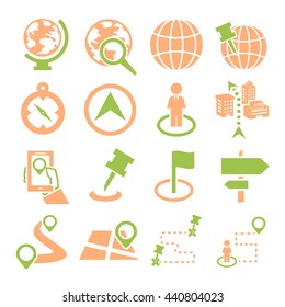 location, place icon set