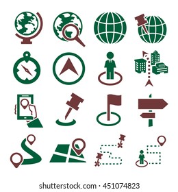 location, place icon set