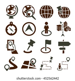 location, place icon set