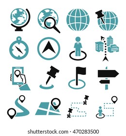 location, place icon set