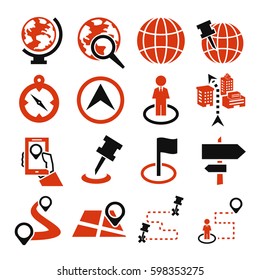 location, place icon set