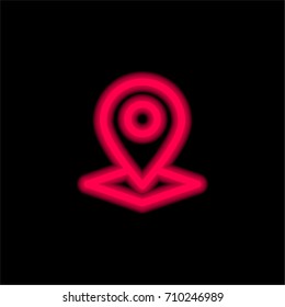 Location Placeholder red glowing neon ui ux icon. Glowing sign logo vector