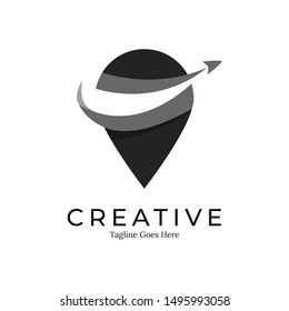 location and plane logo and template, vibrant color, eye catching, modern logo design. prefessional services for branding your company, organization, and business.