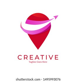 location and plane logo and template, vibrant color, eye catching, modern logo design. prefessional services for branding your company, organization, and business.
