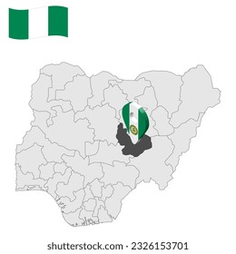 Location Plateau State on map Nigeria. 3d Plateau State location sign. Flag of Nigeria. Quality map with  States of Nigeria for your web site design, logo, app, UI. Stock vector. EPS10.