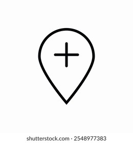 location plus add icon vector sign