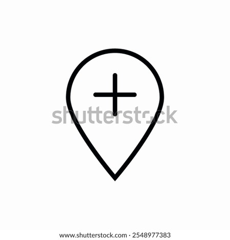 location plus add icon vector sign