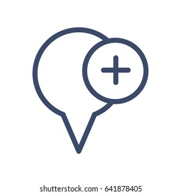 Location Plus Icon Vector Illustration