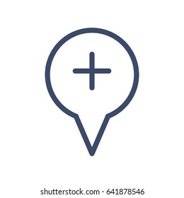 Location Plus Icon Vector Illustration