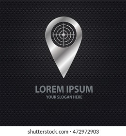 Location point design ,silver concept,clean vector